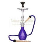 Narghilea Aladin argintie cu bol de culoare mov Bangkok2 Purple 63 CM